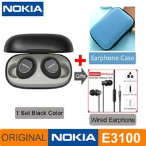 노키아 E3100 TWS 헤드폰 Fone Auriculares 무선 블루투스 이어폰 HD 전화 400mAh 안드로이드 IOS 레드 오, 12 Black and Case TW13
