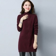 최신 하프 하이 넥 중장 스타일 플러스 벨벳 두꺼운 니트 스웨터