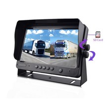 어라운드뷰 후방 사이드 카메라 전면 후면 측면 360 도 어라운드 뷰 2 채널 7인치 AHD 자동차 모니터, 01 블랙