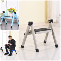 접이식 1단 사다리 가정용 실내용 미니 a형 발판 소형 실내 주방 계단 작은 작업 철제, 그레이