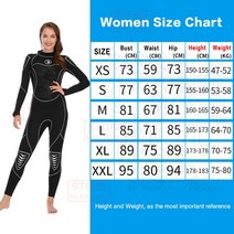 남성용 네오프렌 잠수복 여성용 원피스 잠수복 서핑 다이빙 슈트 카약 수영 스쿠버 다이빙 스노클링 잠수복 3mm, Women Wetsuit M212+S