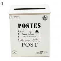 우편함설치 postbox 주택 우편함 벽걸이 방수 전원주택 우체통 크리 에이 티브 목가적인 스타일의 사서함 레트로 금속 벽 마운트 사서함 버킷 신문 편지 상자 게시물 메일박스, 1