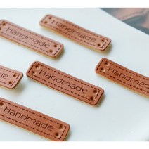 가죽 핸드메이드 라벨 DIY 가죽라벨 직사각 10개입, 10개