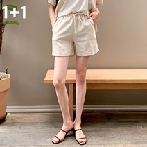 미씨엘라 1+1 루이지 린넨 밴딩 숏 팬츠