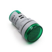 DIY 미니 전자 전압계 원형 AC 60-500V 전압 테스트기 모니터 전원 LED 파일럿 라이트 조명 디스플레이 22, 04 New Green Voltmeter