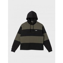 VOLCOM 스트라이프 후드티 블랙