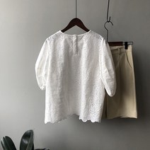 코디하기 좋은 데일리 코디룩 단정하고 세련된 블라우스 셔츠 2020 최신 한국 빈티지 반팔 셔츠 여성 레이