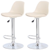 베스트렉 A121 심플 바의자 1+1 아일랜드식탁의자 바텐, 베이지_크롬베이스2P