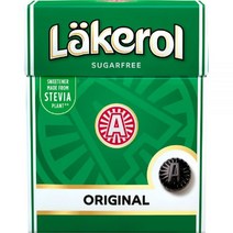 Läkerol Pastilles Original 4박스 x 25g 스웨덴어 무설탕 감초 및 멘톨 스테비아 향정 마름모꼴 방울 당의정 사탕 과자, 0.88온스(4개들이 팩)