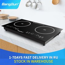 1구인덕션 BANGDUN M6838SD 튼튼한 상업용 인덕션 쿠커 4000W 쿡탑 스토브 플레이트 오븐 방지 링 포함, 검은 색, 협동사, 유럽 ​​연합