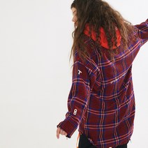 스토니스트라이드 깅엄 체크 롱셔츠 – RED