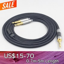 LN007533 초점을위한 슈퍼 소프트 헤드폰 나일론 실드 케이블 Elex Elegia Stellia 3.5mm 핀, 5m, 4 in 1 plug