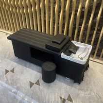 미용실 샴푸 의자 헤어샵 체어 이발소 샴푸대 바버샵 살롱 헤어, 스카이블루 + 훈증 + 순환기