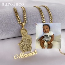 20대 여자 생일선물 클로버목걸이 명품목걸이 aurolaco custom 사진 목걸이 custom picture nameplate 펜던트 목걸이 for kids custom