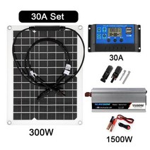 태양광패널 가정용태양광 1500W 태양 광 발전 시스템 키트 300W 전지 패널 with10-60A 컨트롤러 및 인버터, 05 30A Set
