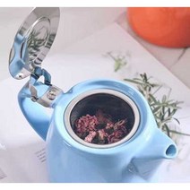 테라로사티팟 거름망 버튼식 내열유리 티포트 워머 홍차, 블랙