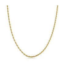 Kooljewelry 남성용 여성용 14k 옐로우 골드 2 7mm 로프 체인 목걸이(45 7cm 50 8cm 55 8cm 60 8cm 66 2cm 76 2cm