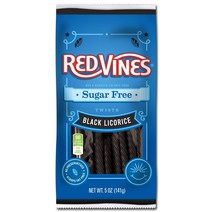 Red Vines 레드바인 무설탕 블랙 트위스트 츄이 캔디 Sugar Free Black Licorice 5oz(141g) 5팩, 1개