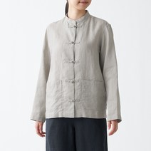 무인양품 MUJI 남여공용 프렌치 리넨 매듭 단추 셔츠 ACA32A1S