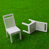 10 Pcs 모형 백색 의자 125 130 가늠자 소형 가구 실내 플라스틱 건축 자재 인형 집 Diorama 조경, 25scale