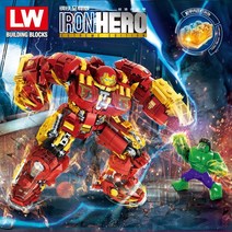레고 호환 아이언맨 헐크버스터 VS 헐크 (2115PCS) 캐릭터 피규어 조립 상품, 2070