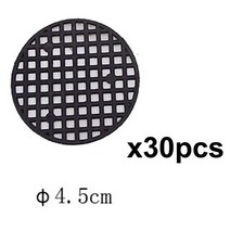 2.5cm 둥근 꽃 식물 냄비 구멍 메쉬 바닥 패드 트레이 분재 그리드 매트 배수 스크린 30/50 개, 02 Dia 4.5cm 30pcs