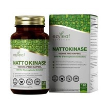Ezy리프 낫토키나제 100mg 채식 캡슐 120개 발효 콩에서 낫토 추출 GMO 프리 밀크 영국제