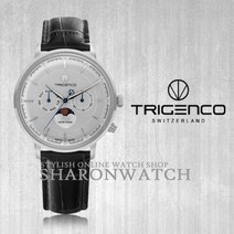 트리젠코 남성가죽시계 TG-1000L-WH/BK