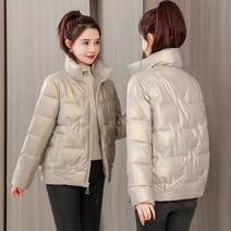 자켓 광택 코튼 패딩 파카 루즈핏 숏 두꺼운 따뜻한 캐주얼 아웃웨어 여성용 패션 신제품 겨울 2022