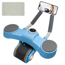 AB 슬라이드 Ab 롤러 휠 자동 리바운드 팔꿈치 지지대 플랫 트레이너 플레이트 운동 휠 무음 복부 홈 엑서 복근, 1.파란