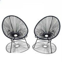 아카풀코 펜션 에그 카페 테라스의자 야외 체어, 철제 계란 의자(검정)