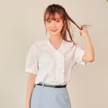 반에이크오 반팔 프릴 블라우스_OB04BLME03Z