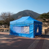 프리미엄 캐노피 천막 2X2 3X2 3X3 벽면 바람막이 창문 가림막 벽면가방 포함, P일체투명4벽면 2X2:브라운