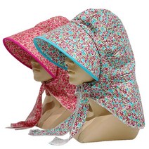 웰빙코리아 고급형 면 리본 끈농모-농사모자 일모자 썬캡 과수원모자