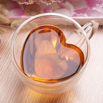 [로하티]하트 이중 유리잔 270ml/ 예쁜 유리컵, 상세 참조