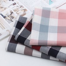 짱패브릭 대폭)20수 하우스심플 선염체크-3color 원단 패브릭#, 레드