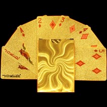 마술카드 마술트럼프 신기한 카드 해골 블랙 골드 포커 24K 재생 카드 방수 부드러운 엔터테인먼트 보드 게, 18 LJP033-1