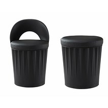 식당 업소용 주방 백종원 깡통 수납 보조 드럼통 의자, 엘로우, A.일반형 블랙