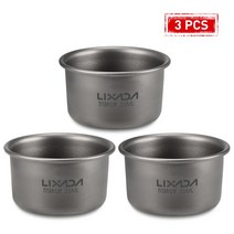 Lixada-야외 티타늄 티 컵 1/2/3 개 미니 초경량 식기 홈 오피스 캠핑 피크닉 커피 차 우유 머그잔 조리기구, 03 3PCS