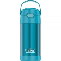 THERMOS 아동용 펀테이너 스테인리스 스틸 진공 보온 빨대 텀블러 12 oz 퍼플 하트, FUNTAINER 12 Ounce Bottle, Teal