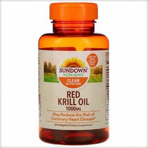 Sundown Naturals 레드 크릴 오일 1000mg 소프트젤 60개, 1개, 상세내용참조