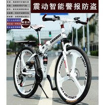 접이식 자전거 알루미늄 솔리드 타이어 디스크 브레이크 충격 흡수 도난 방지 산악 자전거, 33단, 24인치, 고탄소강 불법 복제 방지 일체형 휠