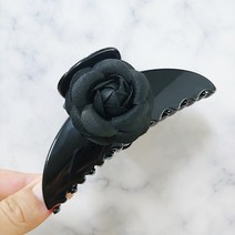 SUNNYDAY 까멜리아 꽃 반달 헤어집게핀 반머리 올림머리 헤어핀 머리핀 삔 큰 대형 왕 빅 사이즈 UU2