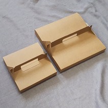 더팩컴퍼니 크라프트 무지손잡이 피자박스 호두파이박스(대/소) 100개, 대