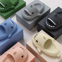 층간소음 거실 쿠션 슬리퍼 상어 실내화 6colors, 남성용, 딥그린