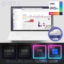 LG 2022 그램15(12세대) 15ZD90Q-GX56K [이벤트 한컴오피스 증정], WIN11 Pro, 16GB, 2TB, 코어i5, 화이트