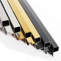 스텐 양사각 코너비트 카펫 벽 모서리 몰딩 마감재 타일 코너비드 쫄대 재료분리대 D TYPE, 블랙 광, 12MM