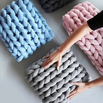 뿌쑤쑥 자이언트얀 뜨개질실 벨벳 뜨개질공방 굵은실 500g, 하늘색500g (일반)