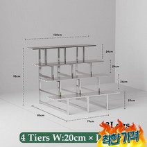 스테인리스 계단 화분 진열대 앵글 조립식 발코니 대 4 Tiers 120cm 3Legs/한국
