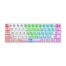 K30 유선 기계식 게이밍 투명키보드 덱 축교환식 레인보우 LED 레이저 무접점 적축 USB-C, White